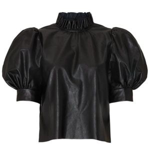 Hunter Bell Black Faux Leather Stella Top